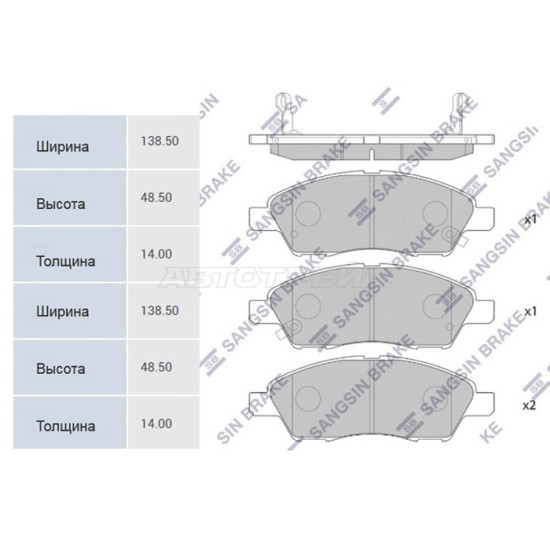 Колодки тормозные перед NISSAN CUBE Z12 SANGSIN BRAKE