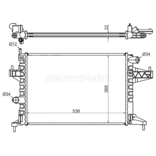 Радиатор OPEL CORSA C 1.4/1.6/1.7D/1.8 00-07/OPEL COMBO 1.4/1.6 00- SAT