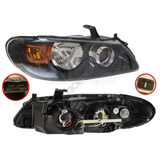 Фара NISSAN ALMERA 03-06 прав под эл. корр., внутри черная TYC