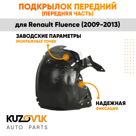 Подкрылок передний правый Renault Fluence (2009-2013) передняя часть KUZOVIK